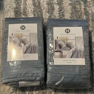 Set of 2 Hotel collection, euro pillow sham quilted wavelet new